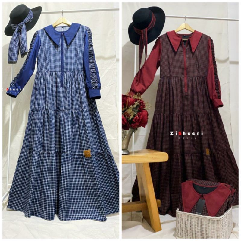 gamis zisheri/ori by gamis zisheri/zisheri maroon dan navy