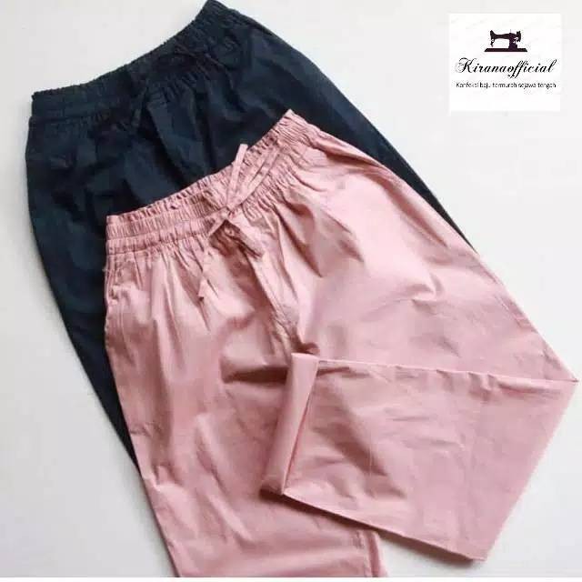 BAGGY PANTS TWILL COMBED (HALUS dan TEBAL) Pinggang Full Karet Anti Begah