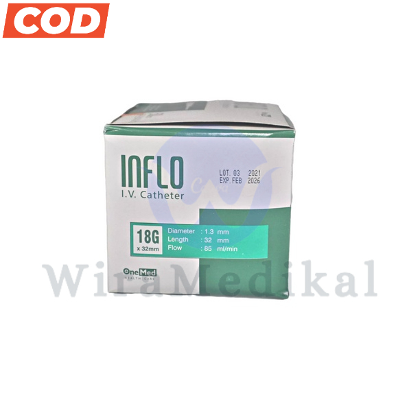 Jarum Infus Inflo IV Catheter Abocath 18G 20G 22G 24G Onemed