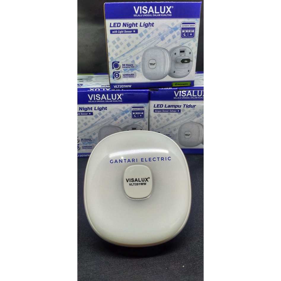 Lampu Tidur 2IN 1 Visalux VLT201WW Sensor Cahaya Plus Lampu Emergency