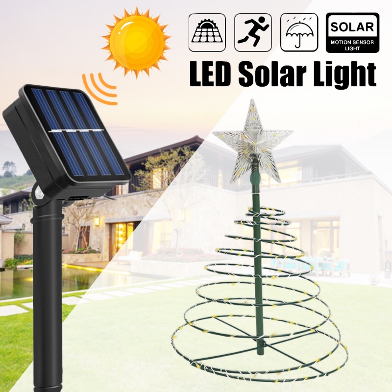 1pc Lampu String LED Tenaga Surya Anti Air Bahan PVC Untuk Dekorasi Pohon Natal