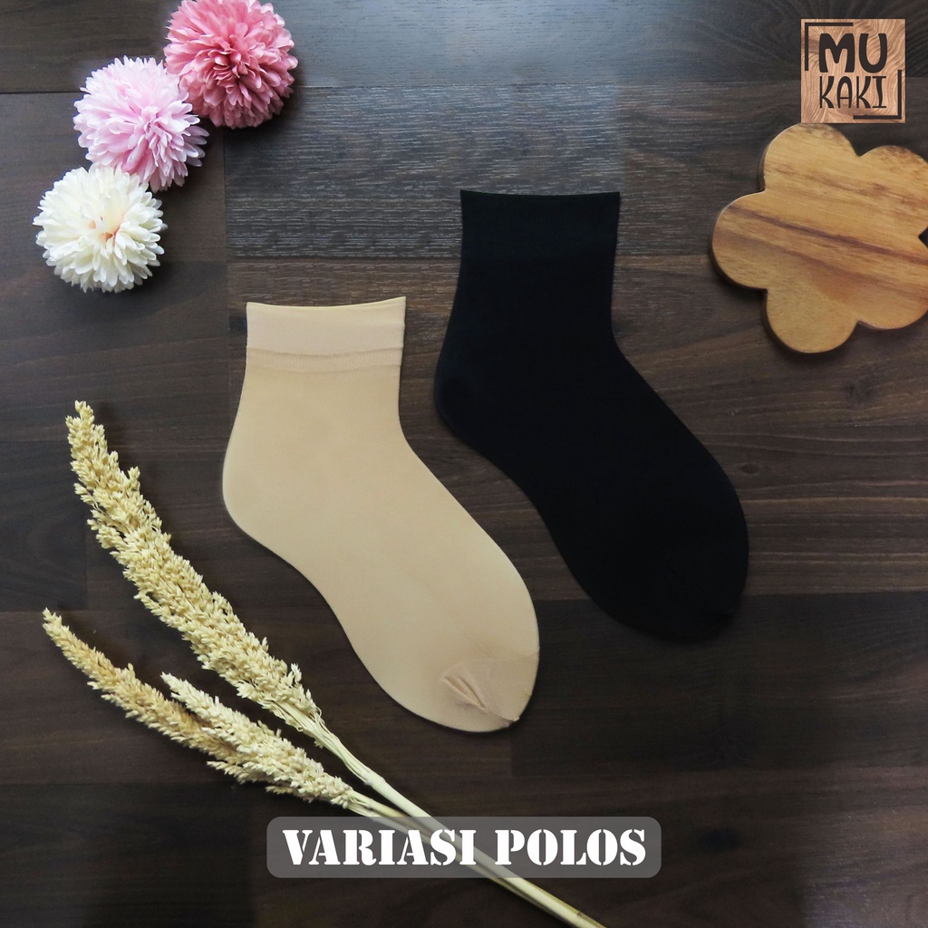 Kaos Kaki Stocking Polos dan Anti Slip Wanita Mukaki