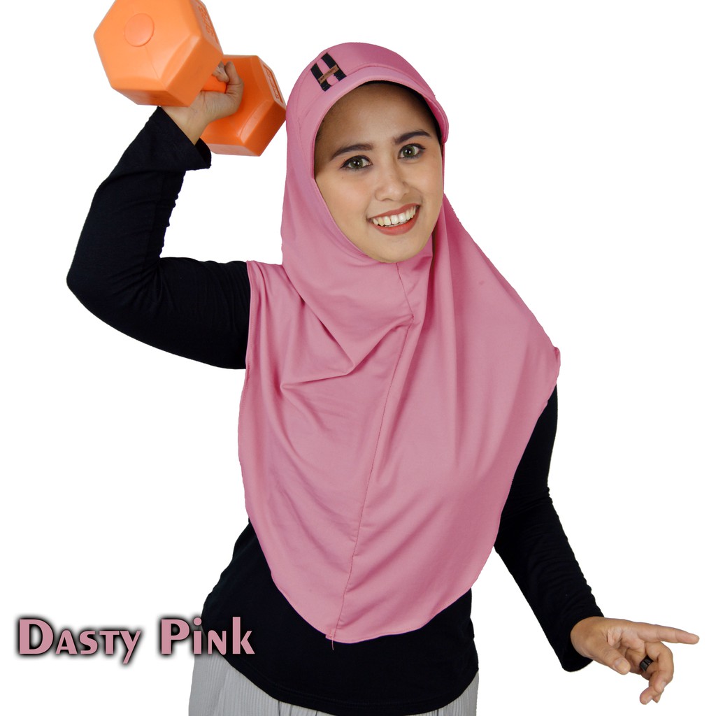 DAFFA moeslem/HIJAB SPORTY/KERUDUNG TOPI JERSI-Dasty Pink