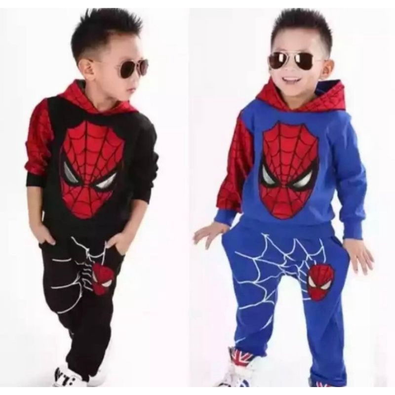 SETELAN HOODIE SPIDER _MEN ANAK/PAKAIAN SWEATER HOODIE ANAK LAKI-LAKI