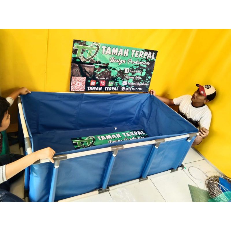 TERPAL KOLAM KOTAK FULLSET ORCHID 150X80X50cm PIPA 1 "MOTIF SLOT PARALON/KOLAM TERPAL/TERPAL IKAN