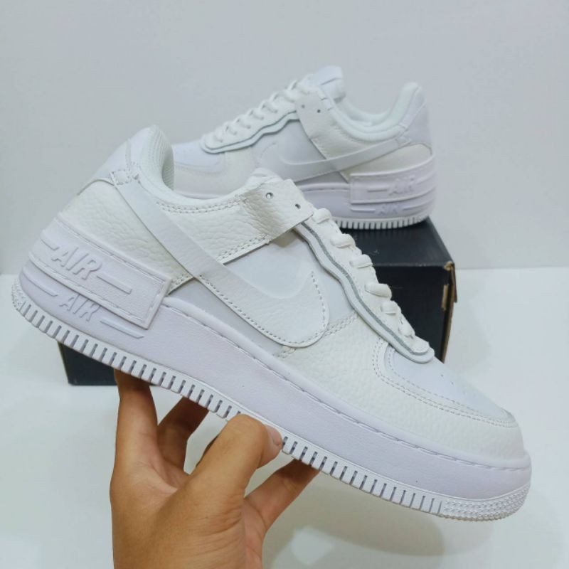 SEPATU NIKE AIR FORCE ONE SHADOW ALL WHITE PULL PUTIH