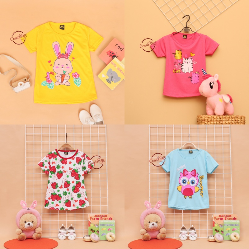 BAJU ATASAN ANAK CEWEK 1-7 TAHUN KAOS ANAK PEREMPUAN TERMURAH FASHION