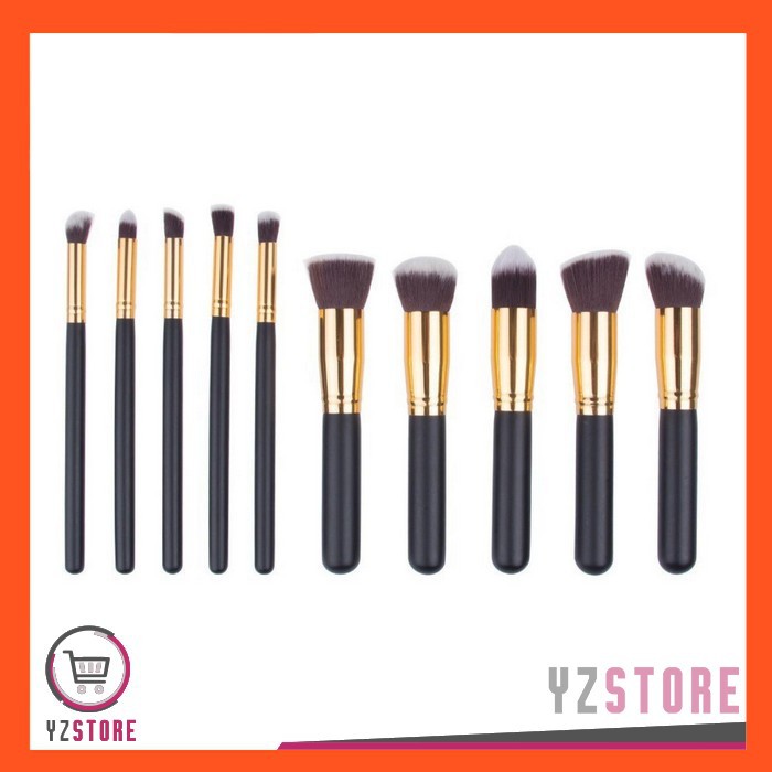 Set Kuas Make Up Wajah isi 10 PCS / MakeUp Brush Mata Kosmetik Brushes Kabuki Brush YZ08