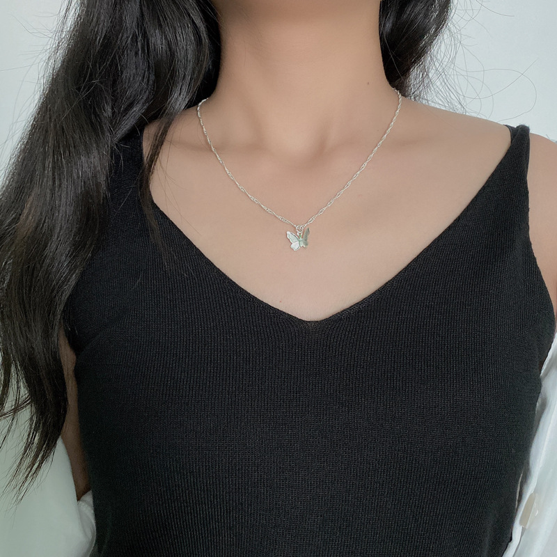 Butterfly Necklace Short Retro Clavicle Chain Pendant