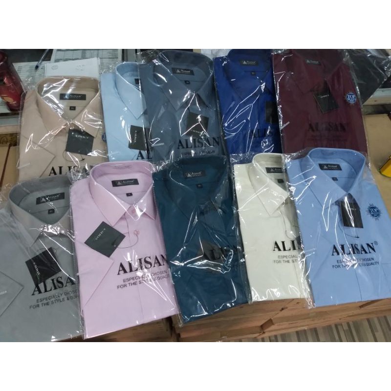 KEMEJA ALISAN LENGAN PENDEK SIZE JUMBO ( REGULER) 16,5 SAMPAI 17,5