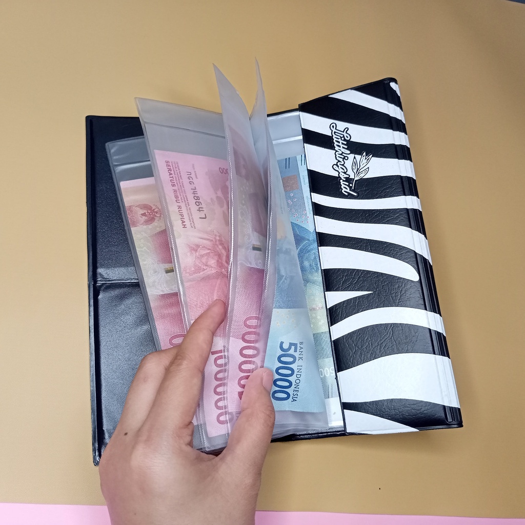 Dompet Disiplin Keuangan Bulanan Wallet Organizer Motif Zebra