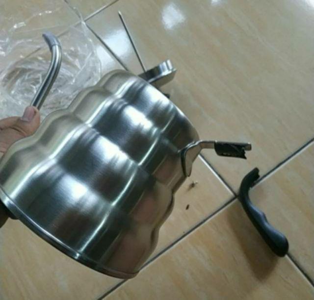 Teko Kopi Coffee Maker Pot V60 Drip Kettle Teko Barista Pembuat Kopi Thermometer Teko Leher Angsa