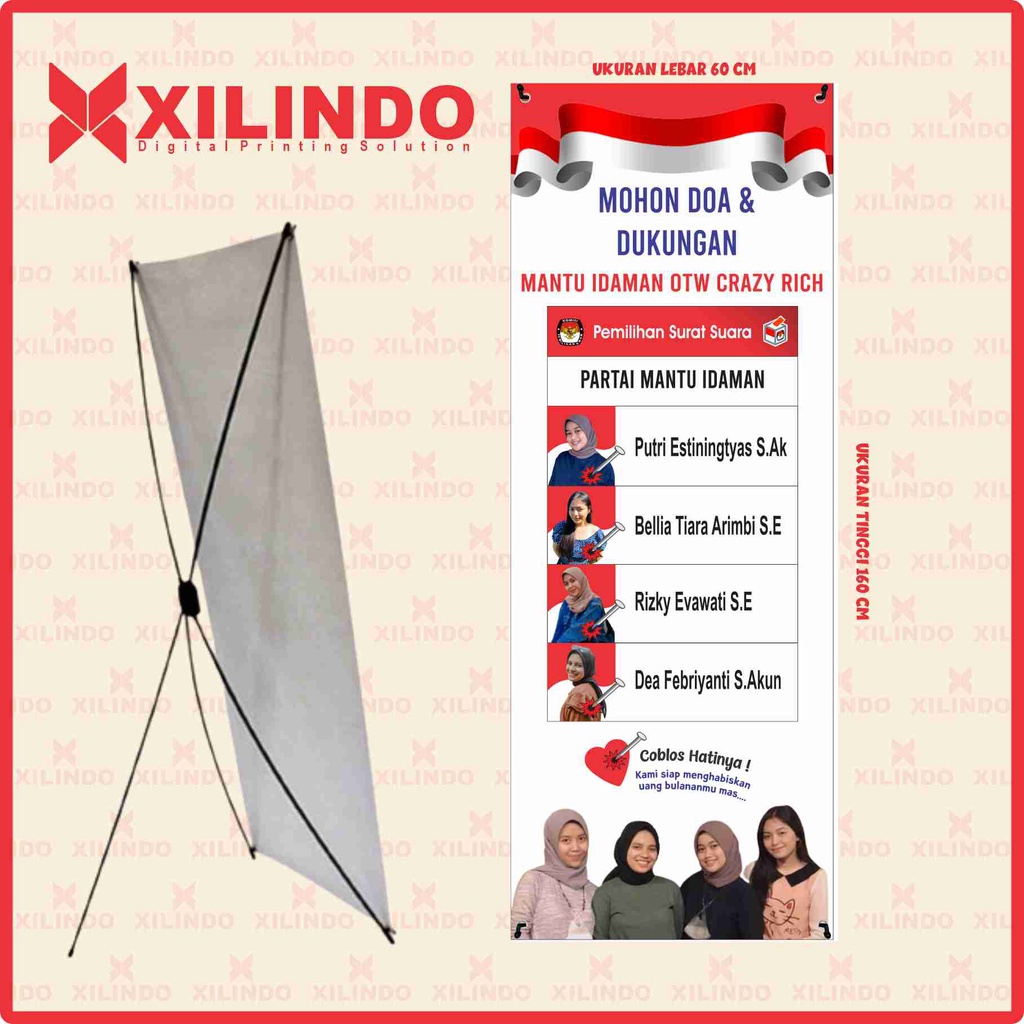 Jual PAKET STAND BANNER XBANNER ACARA WISUDA KELULUSAN MOTIF MERAH ...