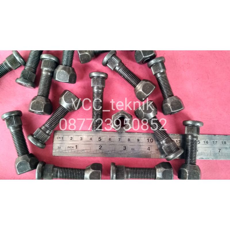 Baut roda mobil panjang 6cm (12x1.5)