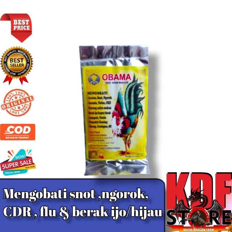 Obat Ayam OBAMA 1 Sachet Mengobati Snot CRD Ngorok Aratan Tedun Berak Hijau Lumpuh Tetelo