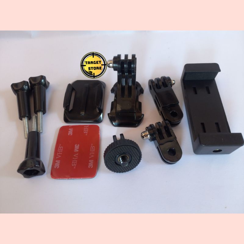 Helmet front mount motovlog bisa hp dan ActionCamera mounting helm For YiCam Bpro Gopro HD 4K motovl