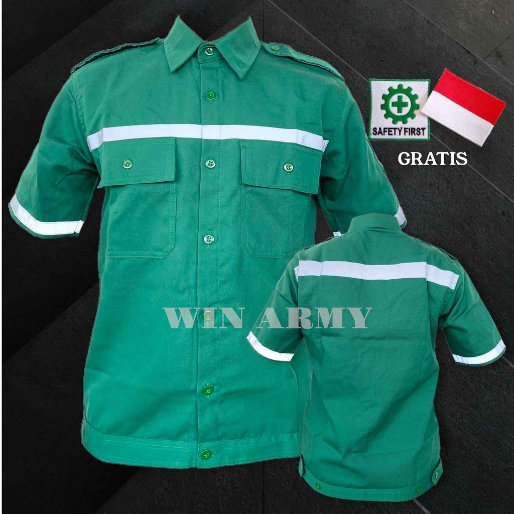 Katelpak Baju Safety Seragam Kerja / Kemeja Proyek Atasan Lengan Pendek / Atasan Kerja Pendek Wearpack Logo New