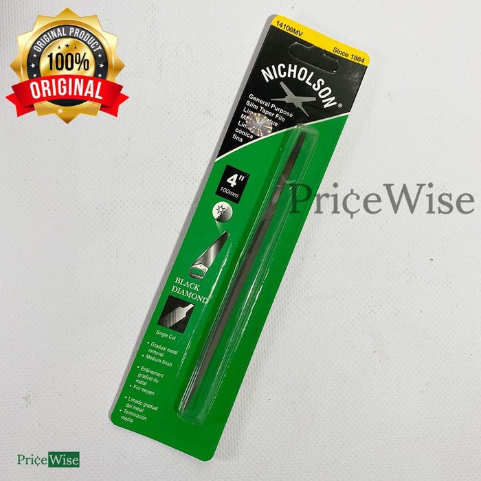 Kikir Gergaji Kayu Slim 4" Nicholson 1pc/Kikir Segitiga/Slim Taper Saw