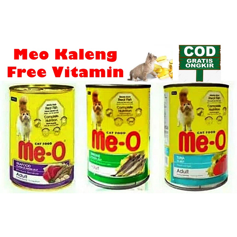 Me-O Kaleng 400gr Free Vitamin Wet Cat Food Makanan Kucing Basah 400 gram