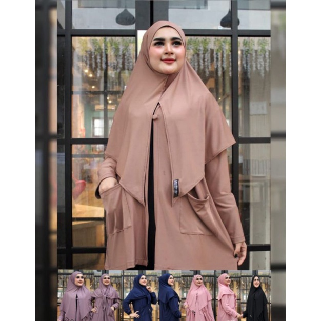 jilbab cardi 3 in 1 cardigan menyatu jilbab segi tiga