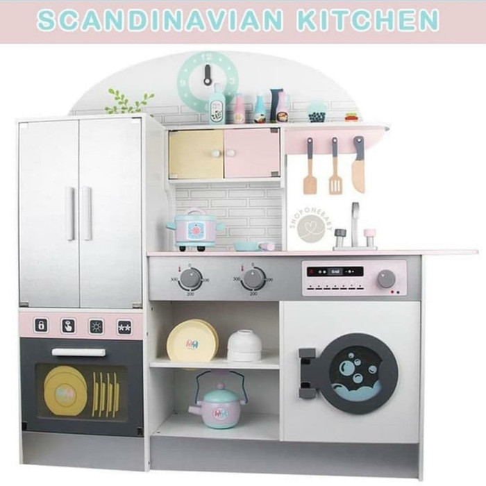 mainan kayu dapur dapuran edukasi education kitchen set wooden toys