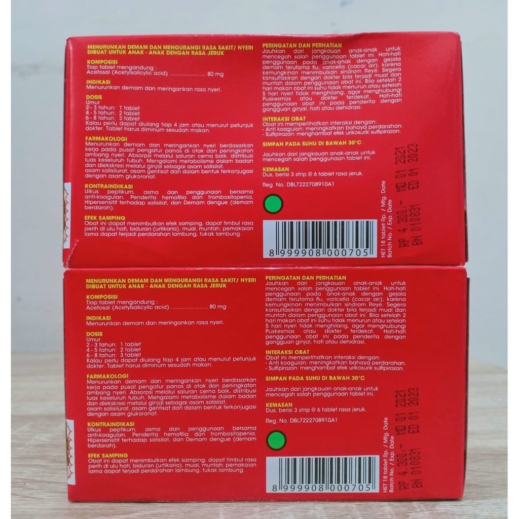 BODREXIN 80 MG 18 TABLET - 1 BOX