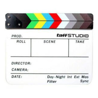 TaffSTUDIO Profesional Clapper Board Colorful Acrylic - TS-3EL -Putih