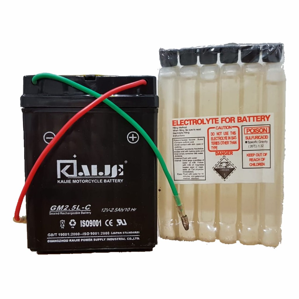 Aki Accu Kering MF Motor GM2.5 Kaijie Honda GL Pro / Mega Pro