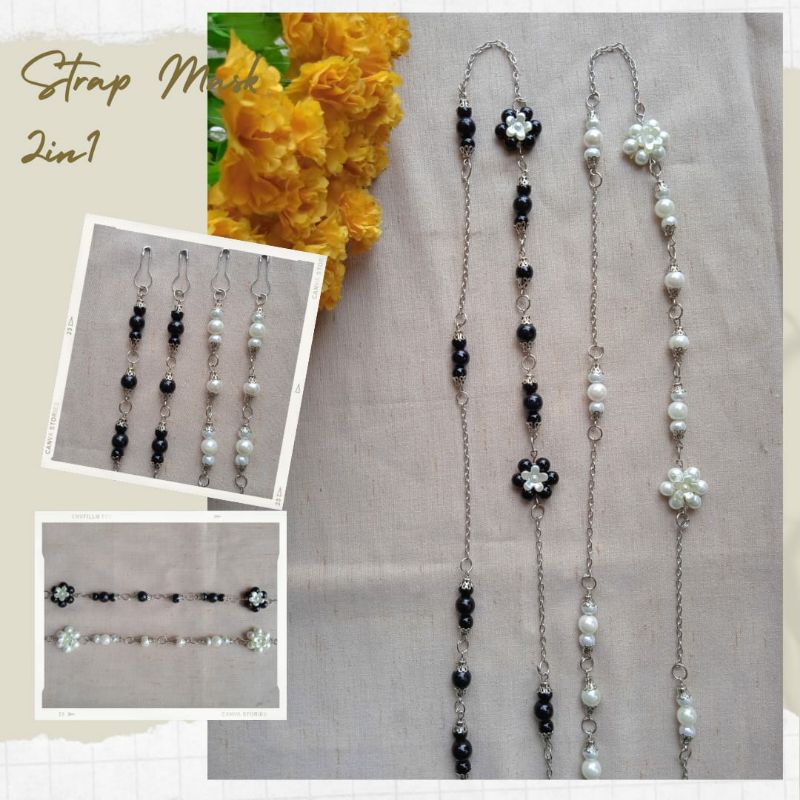 Strap Mask 2 in 1 / Kalung Masker 2 in 1 / Strap Mask Mutiara