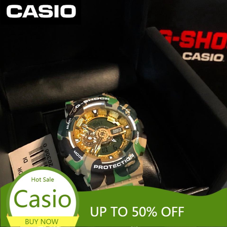 CASlO G shock BAPE camouflage men's watch automatic lighting GA110 waterproof watch