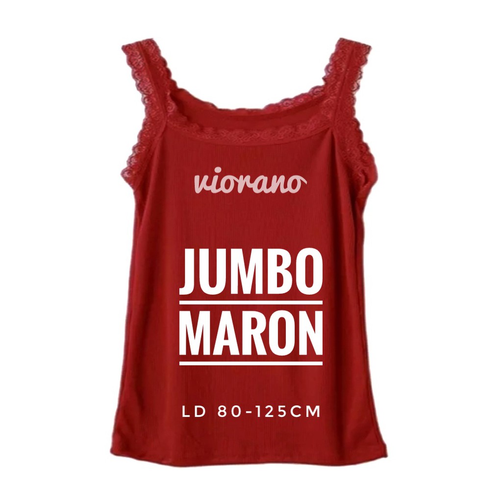 Tanktop Renda Wanita Jumbo Viorano / Camisol Tangtop Singlet Cewek Renda Jumbo Super Soft Fit XXL