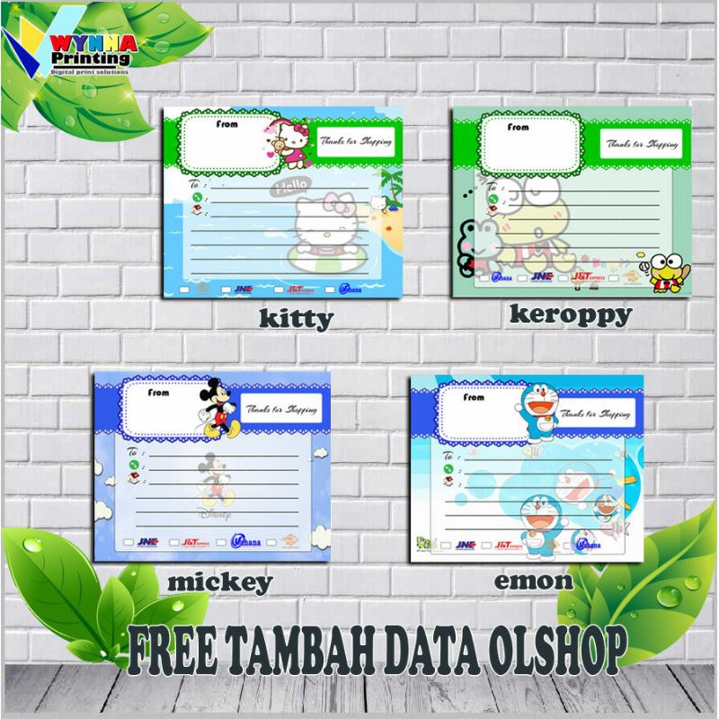 

stiker pengiriman stiker alamat 4 kartun