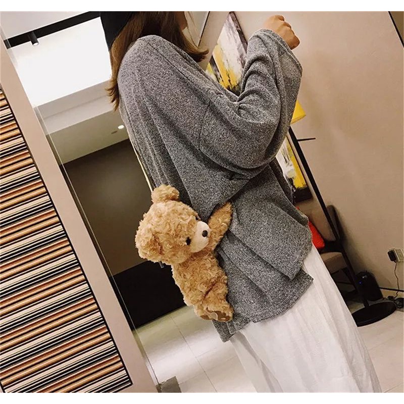 Tas Selempang Cosplay Beruang Teddy Anak Perempuan Jepang Tas Bahu Messenger Kawaii Wanita Dompet Koin Lucu Mini Tas Kosmetik Ponsel