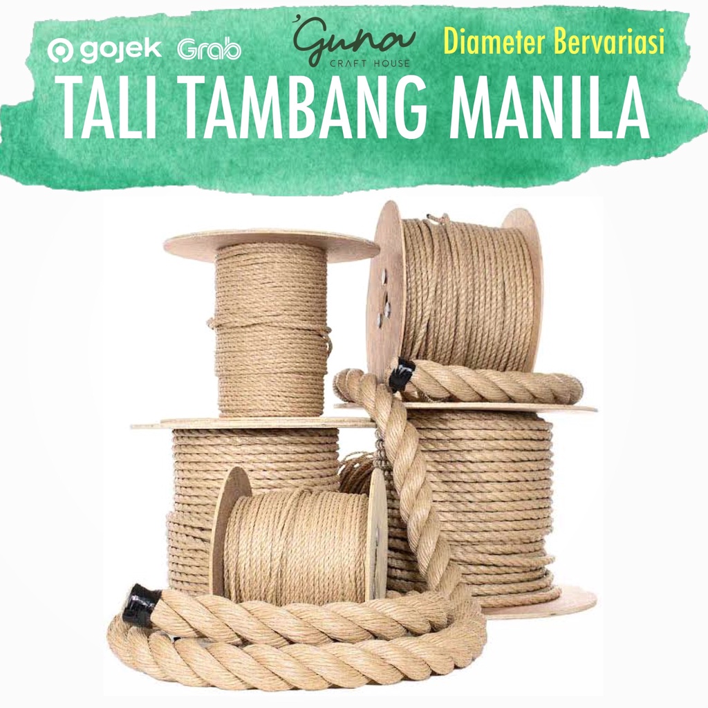 

Tali Tambang Manila Tali Serat 8mm 1 meter Dekorasi Souvenir