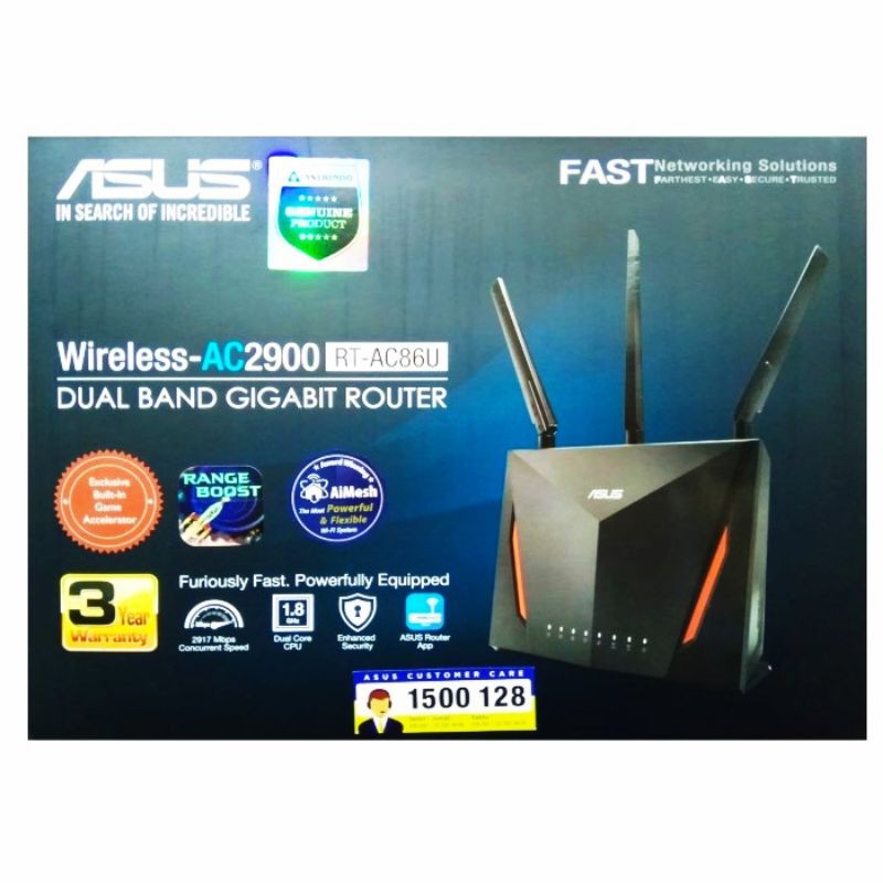 ASUS RT-AC86U Wireless Dual Band Gigabit Router AC2900 Gaming MURAH