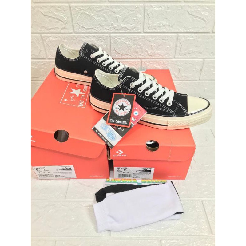 SEPATU SNEAKER CONVERSE ALLSTAR 70s OX BLACK WHITE/OFF WHITE PREMIUM