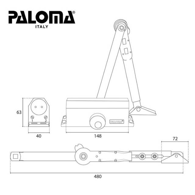 Penuntup Pintu Otomatis PALOMA DCP 112  DOOR CLOSER 900-HO HOLD OPEN