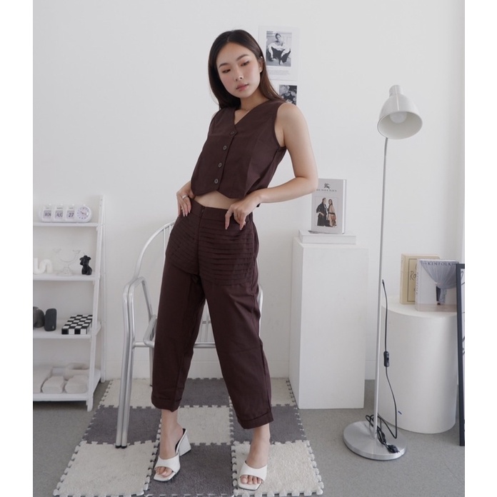 Willa Set - Setelan Wanita Celana Panjang - Vest Rompi