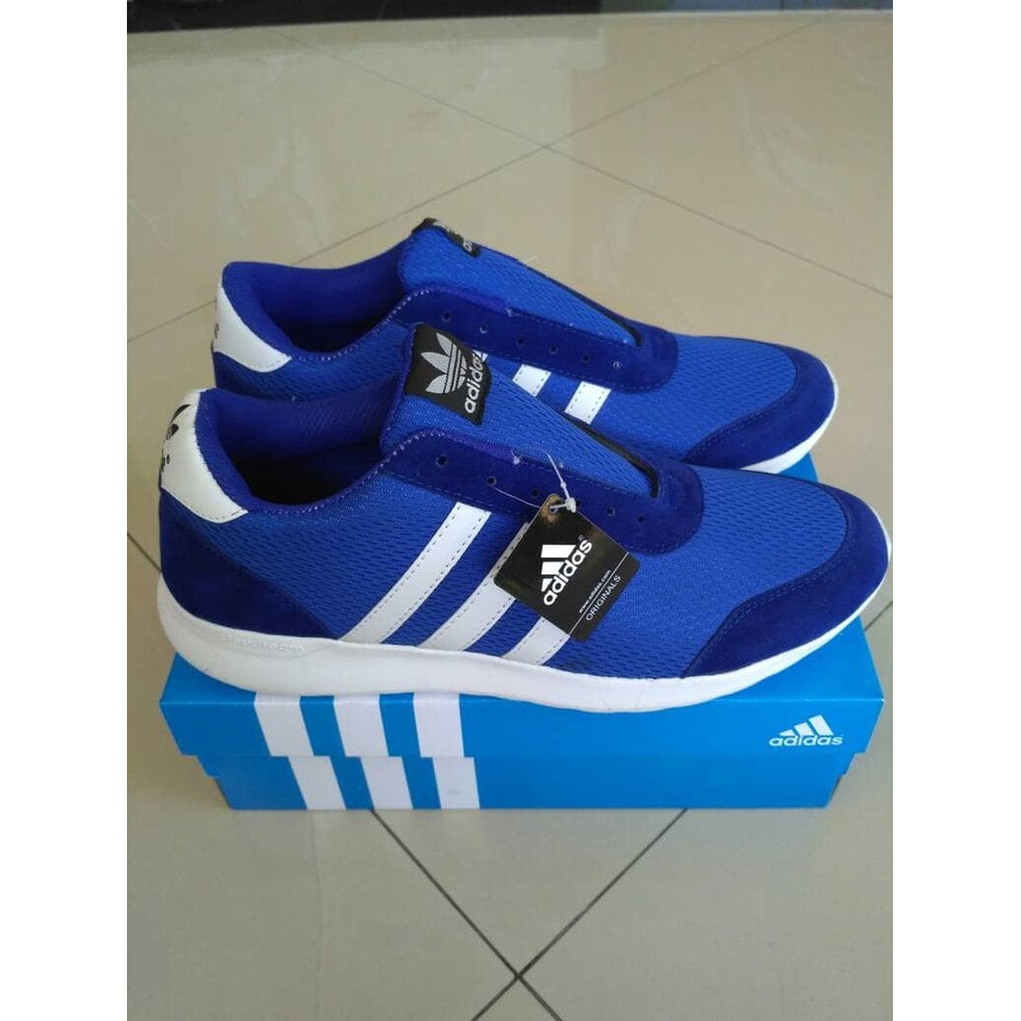 Sepatu Kets Adidas Biru Olahraga Pria Cowok Kasual Ukuran Besar Jumbo Big Size 43 - 49