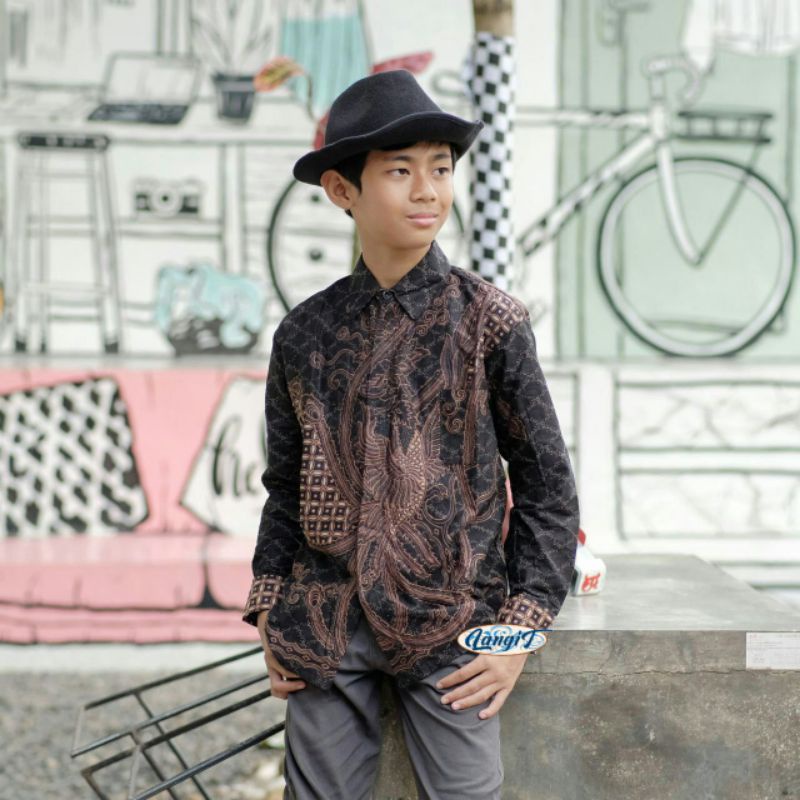 KEMEJA BATIK ANAK LENGAN PANJANG 3-10 TAHUN M L XL XXL BATIK KIDS BATIK PANJANG ANAK