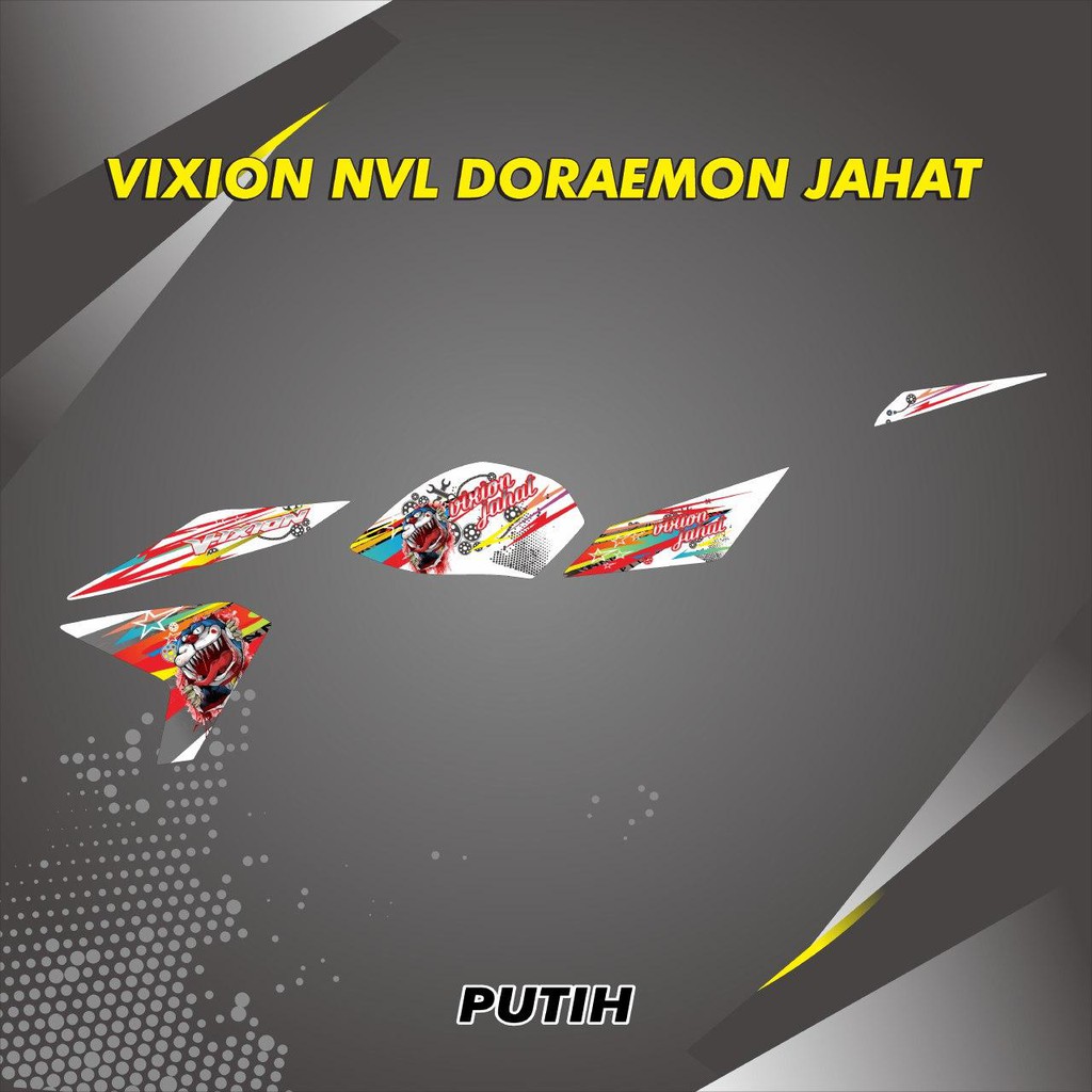 STRIPING STIKER LIST VARIASI YAMAHA NEW VIXION LIGHTNING NVL 2013 2014 GRAFIS DORAEMON ZOMBIE