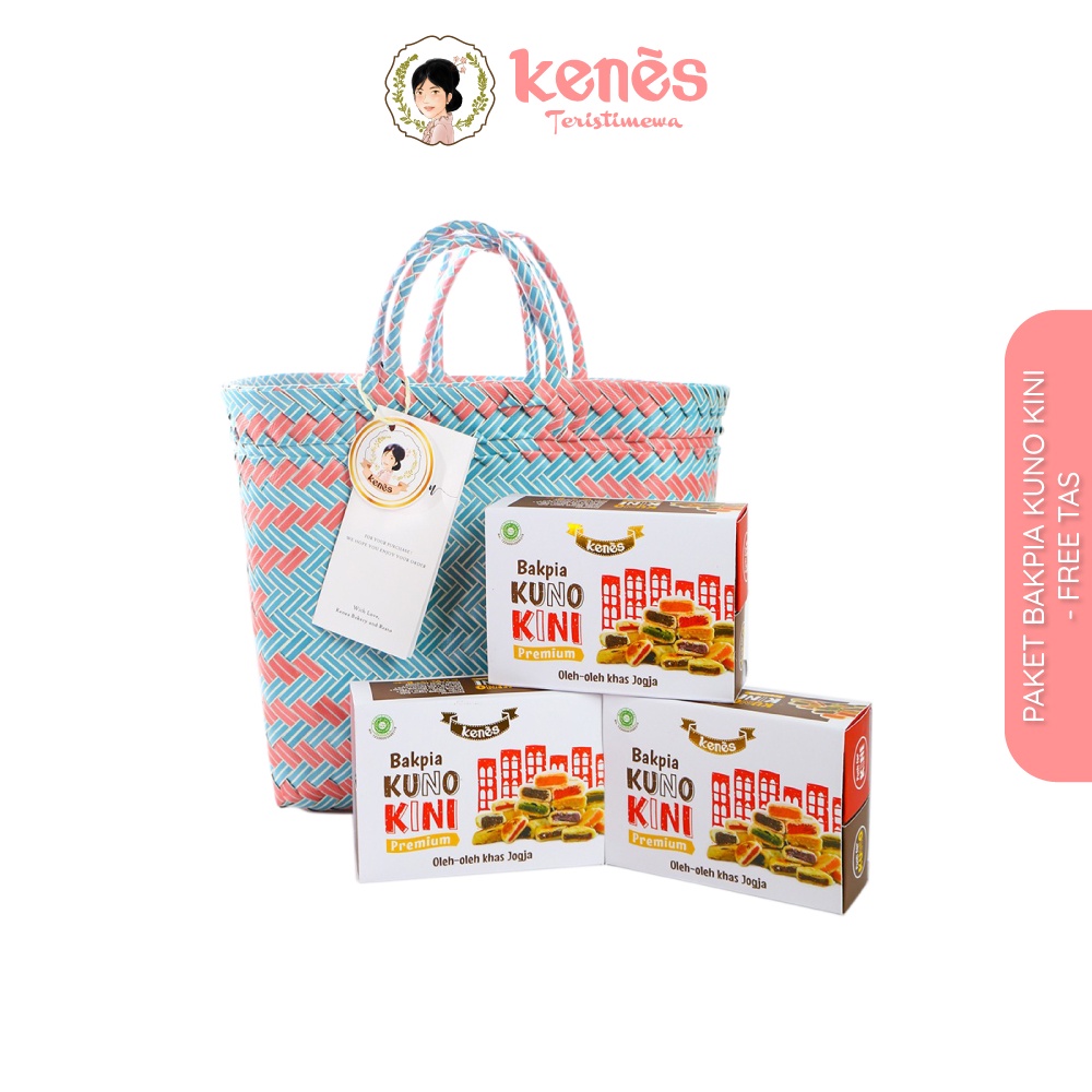 

Kenes - Paket Bundling Bakpia Kuno Kini Isi 3 Box Free Tas Rajut Plastik