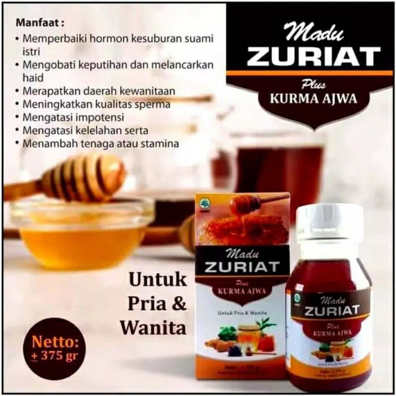 Madu Zuriat Plus Kurma Ajwa Madu Promil 375 gram
