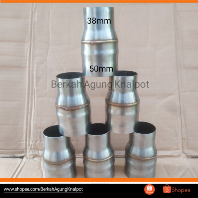 Adaptor knalpot inlet 38 ke 50mm/Sambungan Knalpot inlet 38mm ke 50mm/Slip on Sambungan Inlet 38mm k