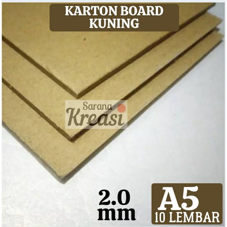 

KARTON BOARD KUNING 2 MM / YELLOW BOARD A5 -- ISI 10 LEMBAR --