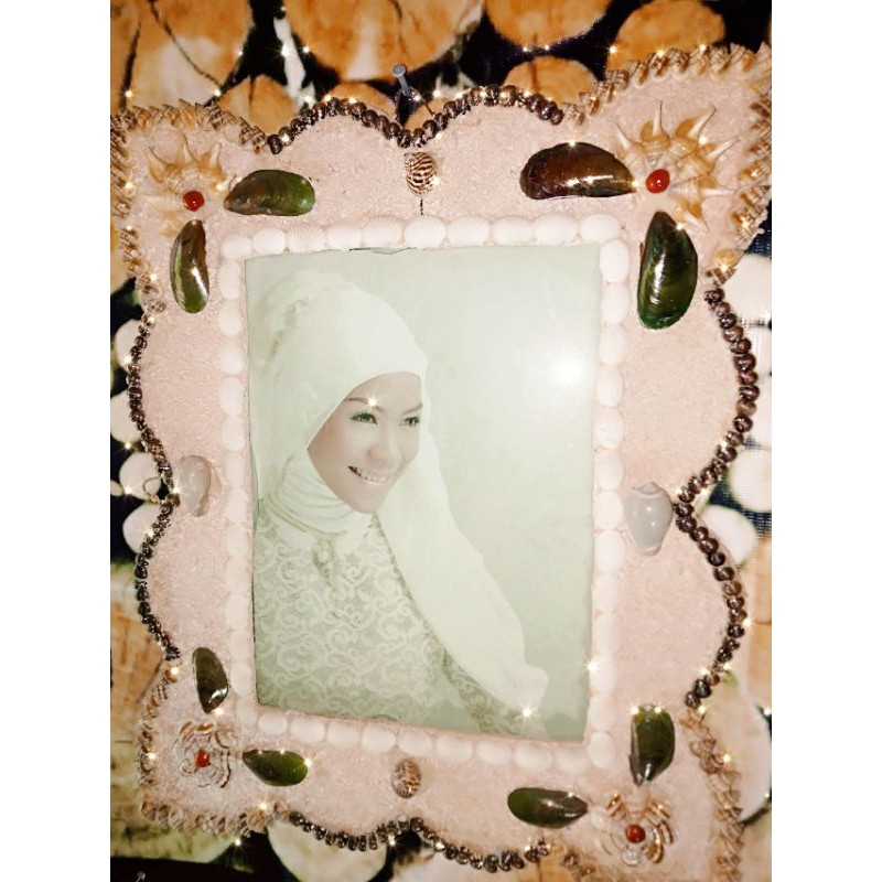 FRAME BINGKAI FOTO 10R KERANG KOMBINASI BINGKAI FOTO UNIK KREASI ELEGAN