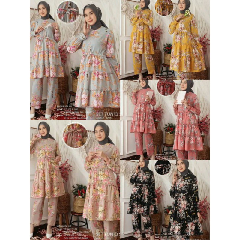 sabrina tunik / set tunik sabrina / setelan bangkok / one set tunik