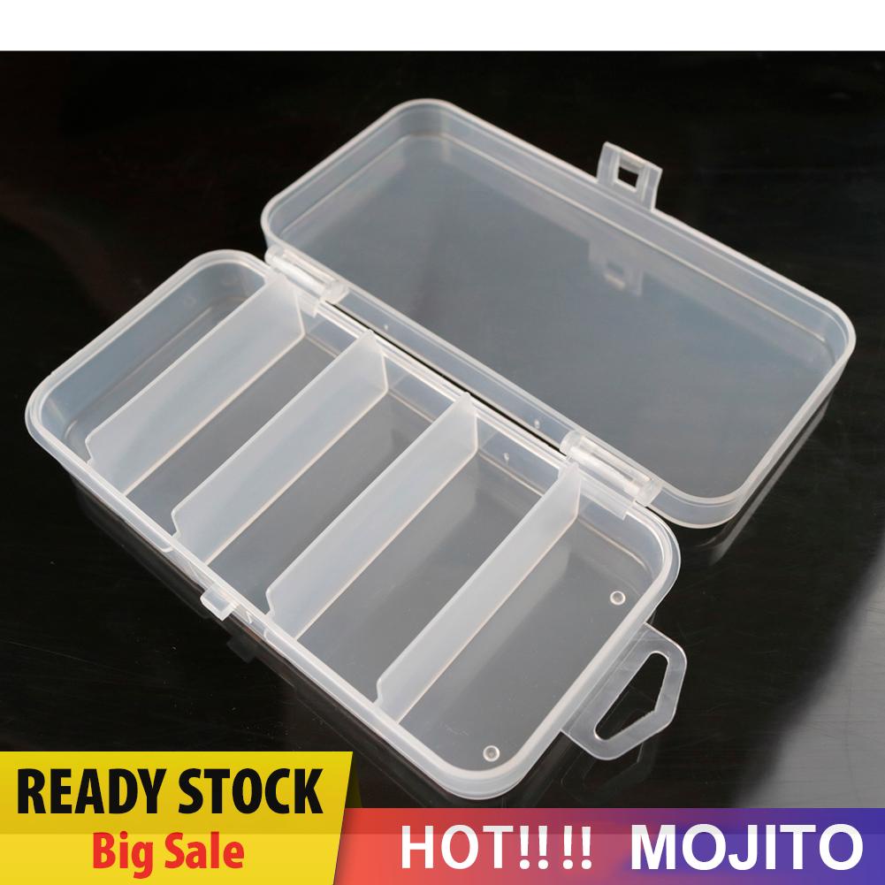 MOJITO Plastic 5 Compartments Fishing Tackle Box Fish Lure Hook Bait Storage Case