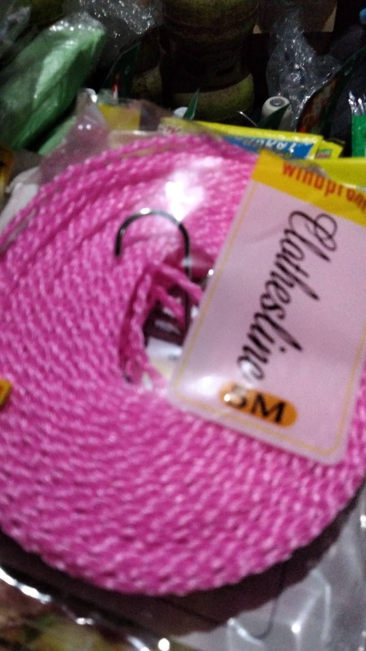 [ 1 Kg 12 Pcs ] Tali Jemuran Baju 5 Meter Praktis - Tali Tambang Jemuran Baju Pakaian Siap Pakai