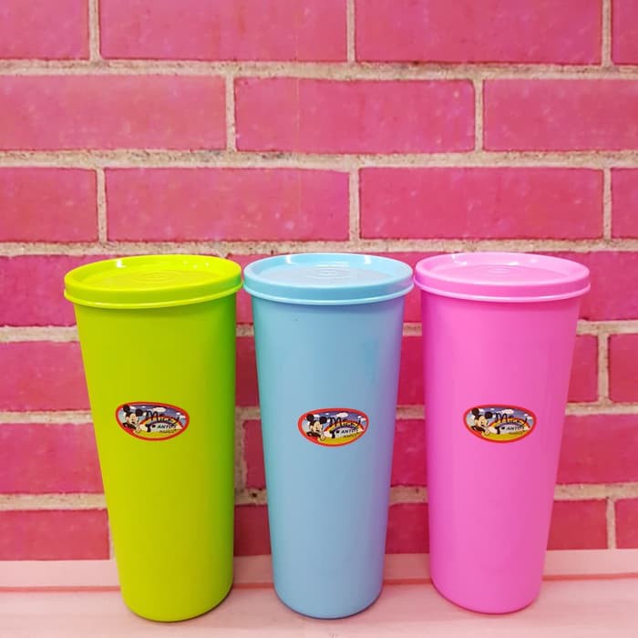 Gelas Plastik Tutup Micky 350mL 450mL / Souvenir Botol Tumbler Plastik / Gelas Air Minum tumblr